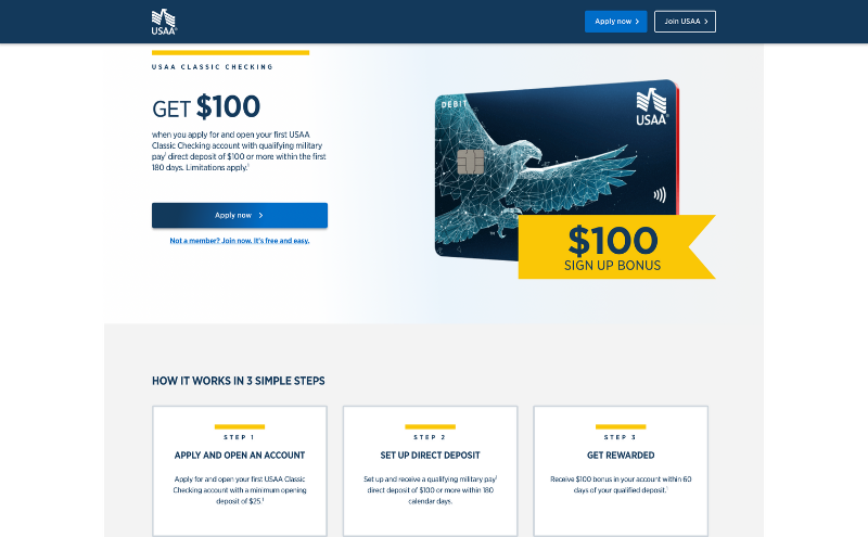 USAA - $200 Checking Bonus - Profitable Content