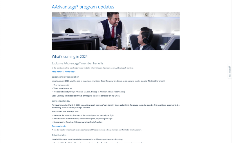 American Airlines 2024 Program Updates - Profitable Content