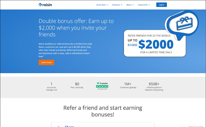 Raisin - $250 Savings Bonus - Profitable Content