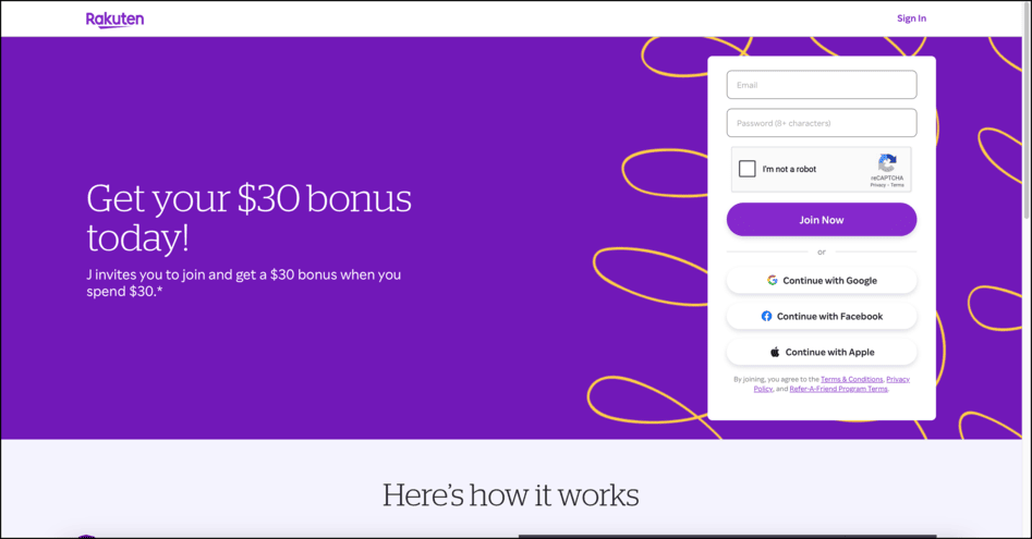 Rakuten - $30 Account Bonus - Profitable Content